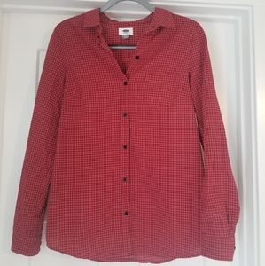 Button Down Red and Black Checkered